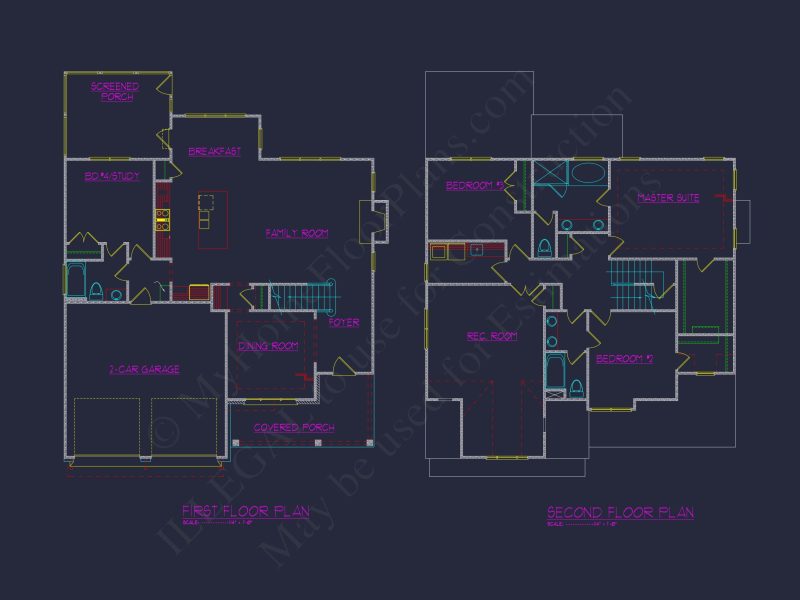Modern Farmhouse house Plan with Detailed Blueprint Designs