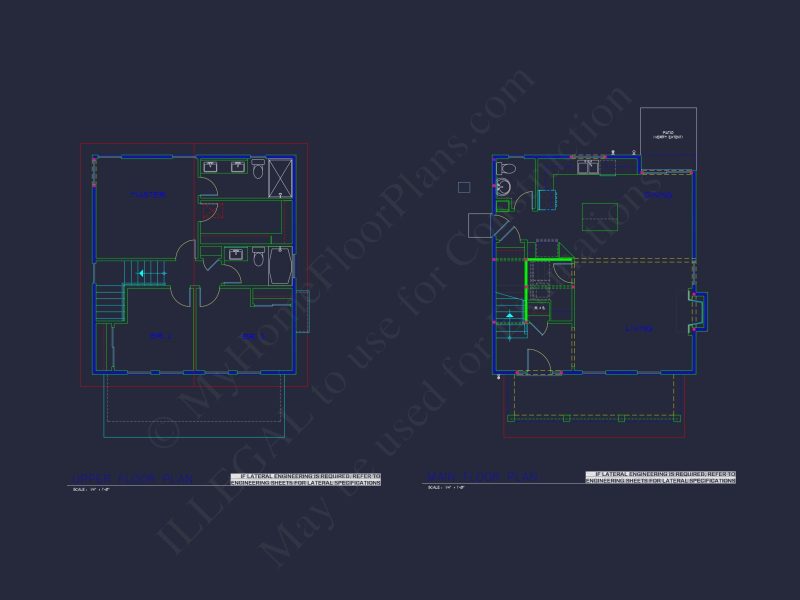 Modern Farmhouse house Plan with Open Floor Plan and CAD Designs
