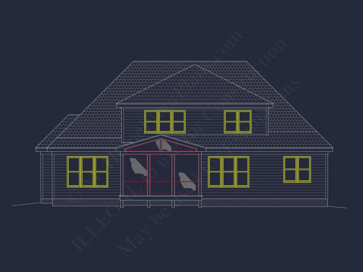 Modern Floor Plan with CAD Design Featuring 2-Story 4-Bedroom house