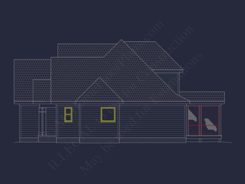 Modern Floor Plan with CAD Design Featuring 2-Story 4-Bedroom house