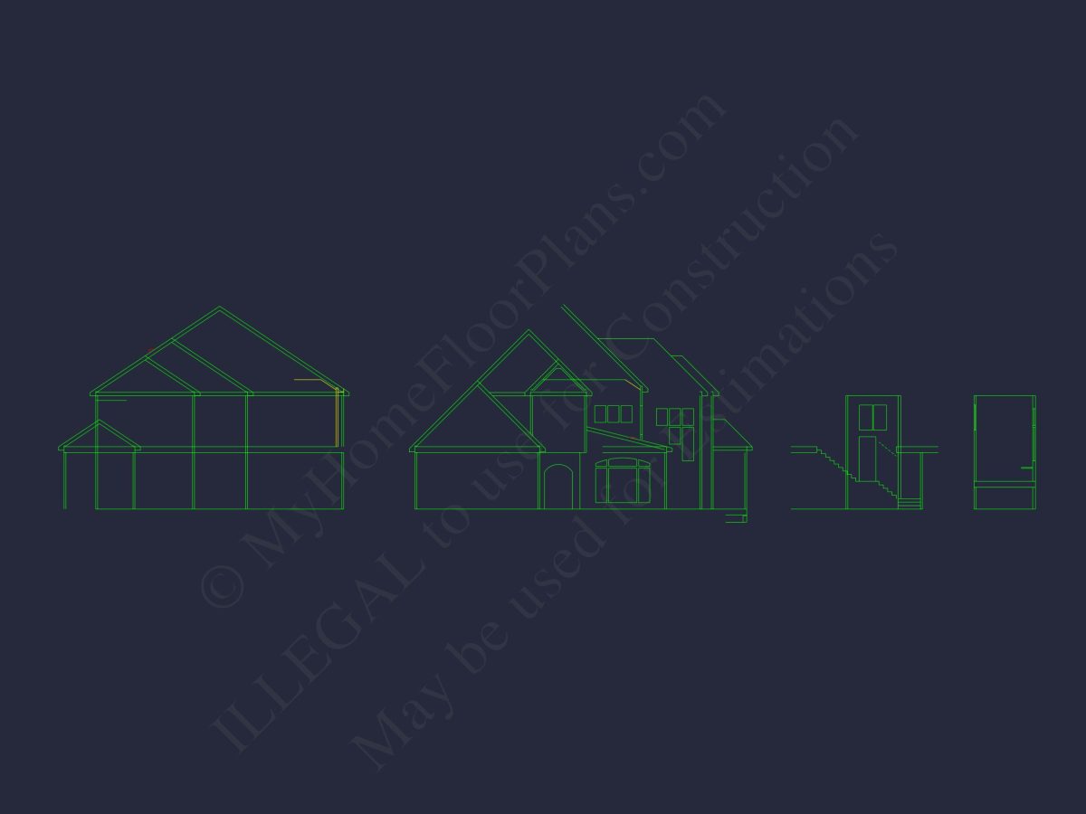 Modern Floor Plan with CAD Designs for 2-Story house Blueprints