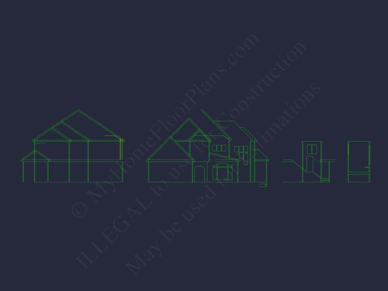 Modern Floor Plan with CAD Designs for 2-Story house Blueprints