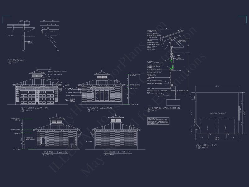 Modern Garage Blueprint with Workshop Space and Coastal Design