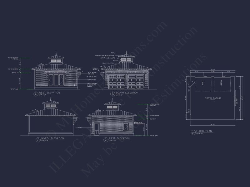 Modern Garage Blueprint with Workshop Space and Coastal Design