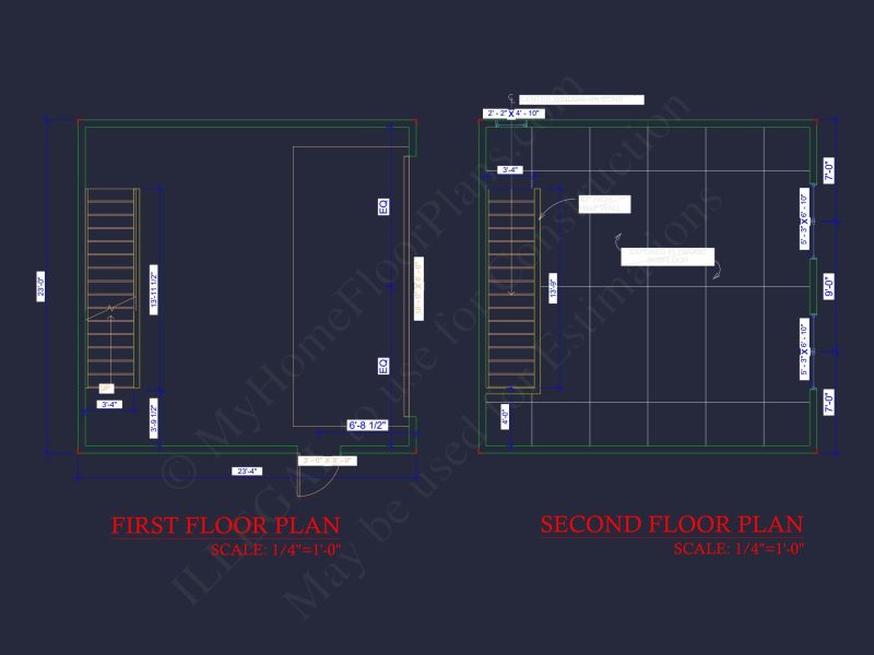 Modern Garage with Living Space Floor Plan and CAD Designs