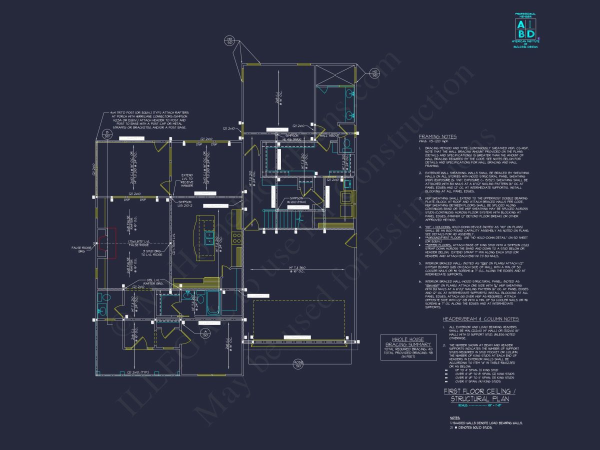 Modern house Architectural CAD Plan with 2 Floors & 4 Beds