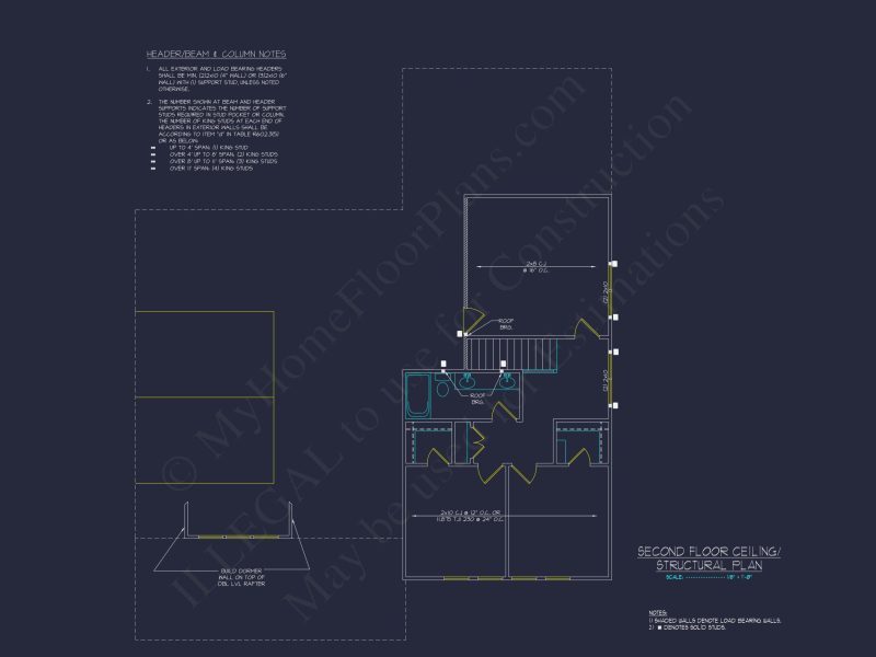 Modern house Architectural CAD Plan with 2 Floors & 4 Beds