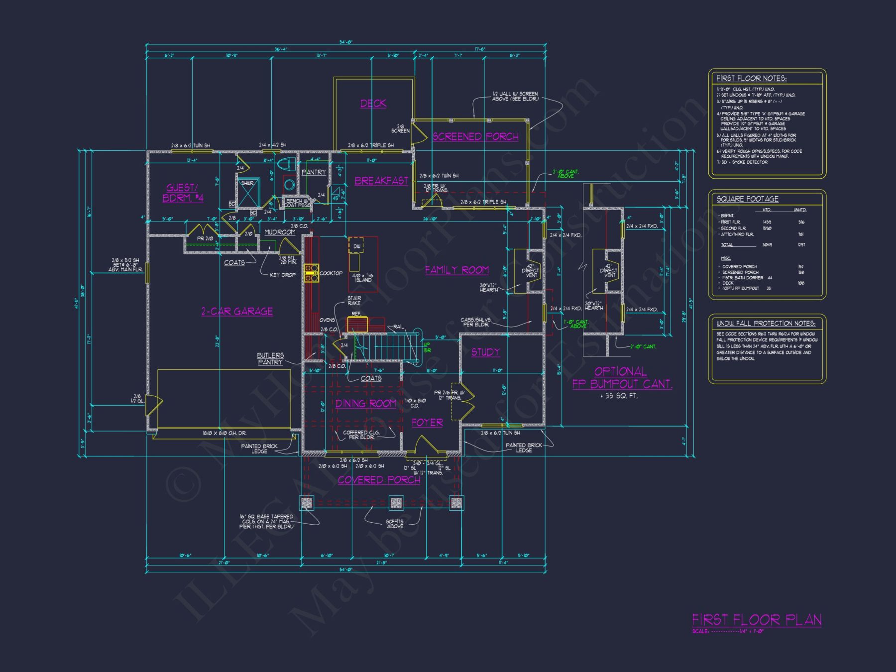 Modern house Blueprint: Spacious Floor Plan & Architectural Designs