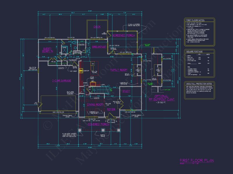 Modern house Blueprint: Spacious Floor Plan & Architectural Designs
