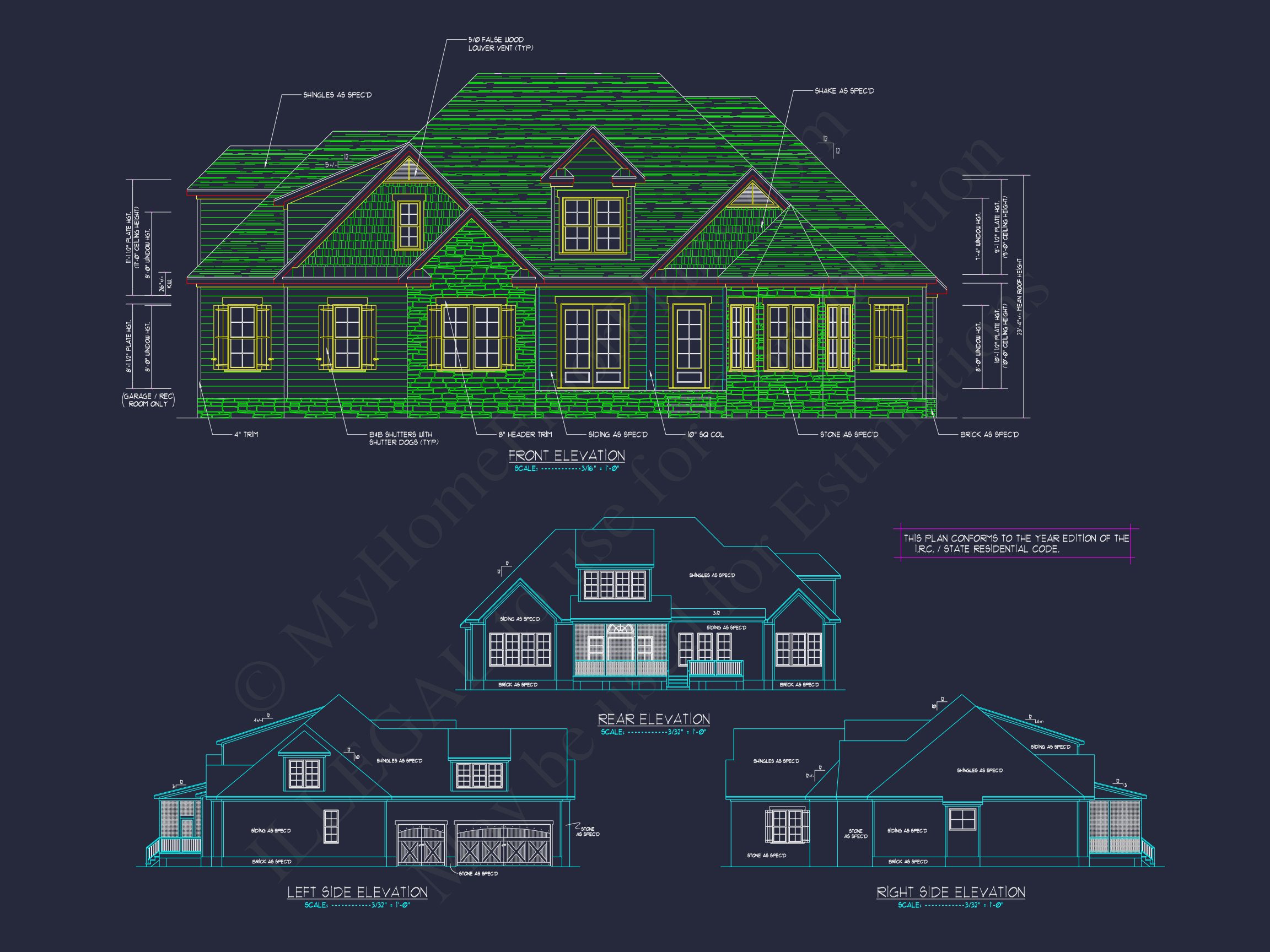 Modern house Blueprint with 1.5 Floors and CAD Designs