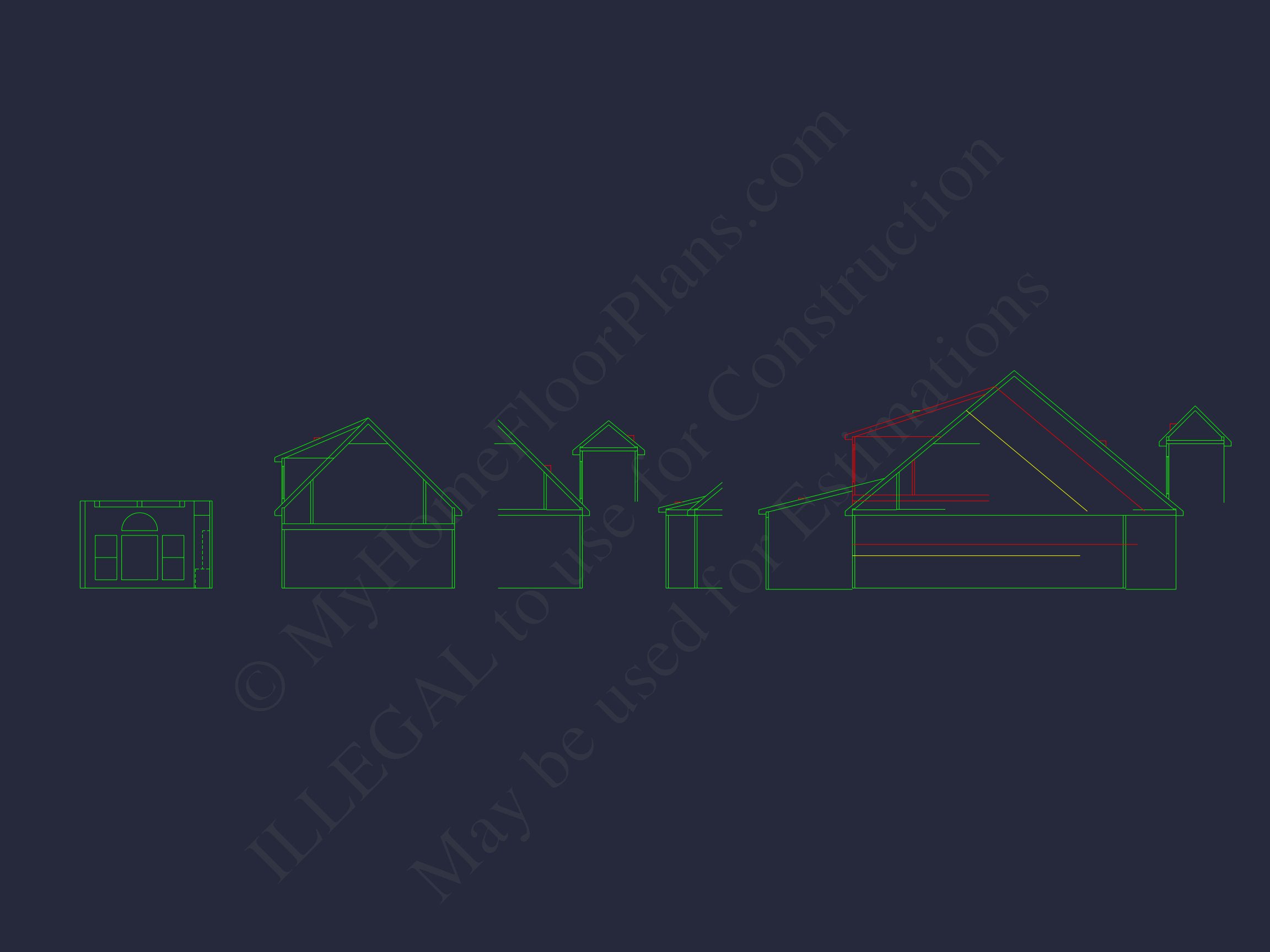 Modern house Blueprint with 1.5 Floors and CAD Designs