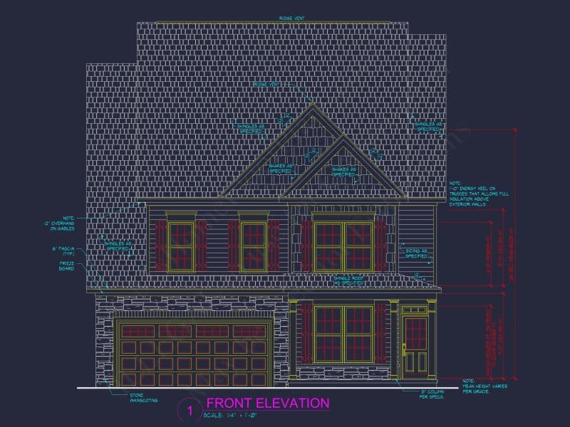 Modern house Blueprint with 2 Floors, CAD-Ready Floor Plans