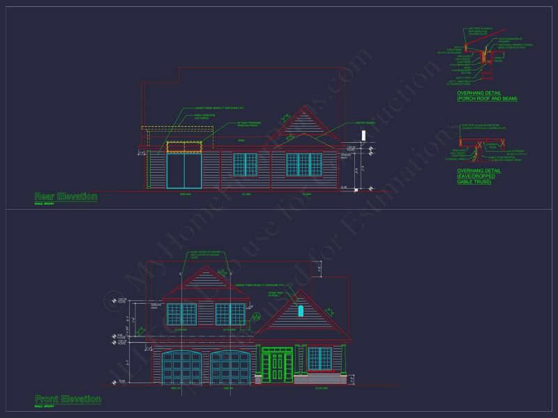 Modern house Blueprint with Floor Plan and CAD Designs