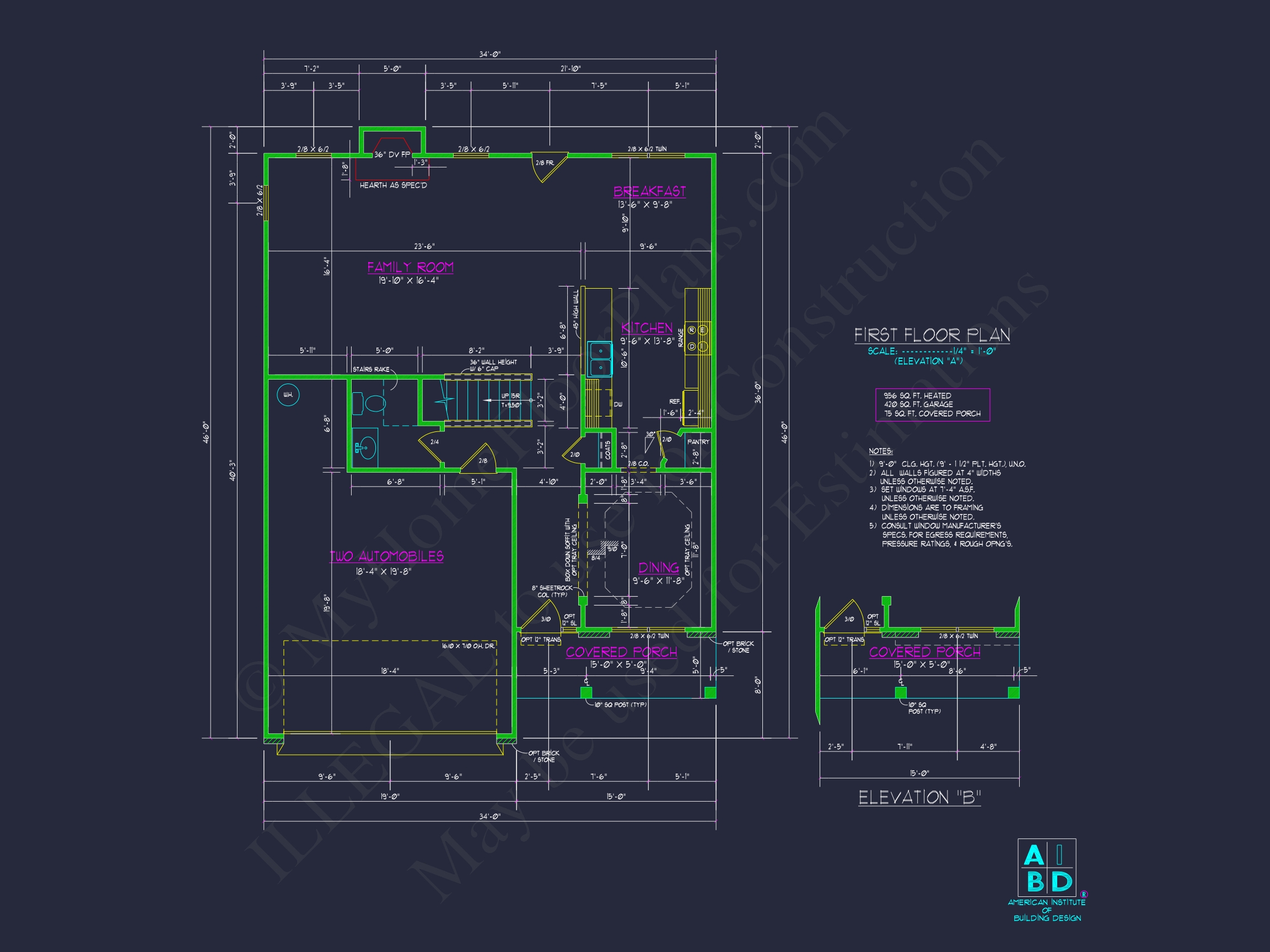 Modern Home Design: Beautiful 2-Story Floor Plan Blueprint