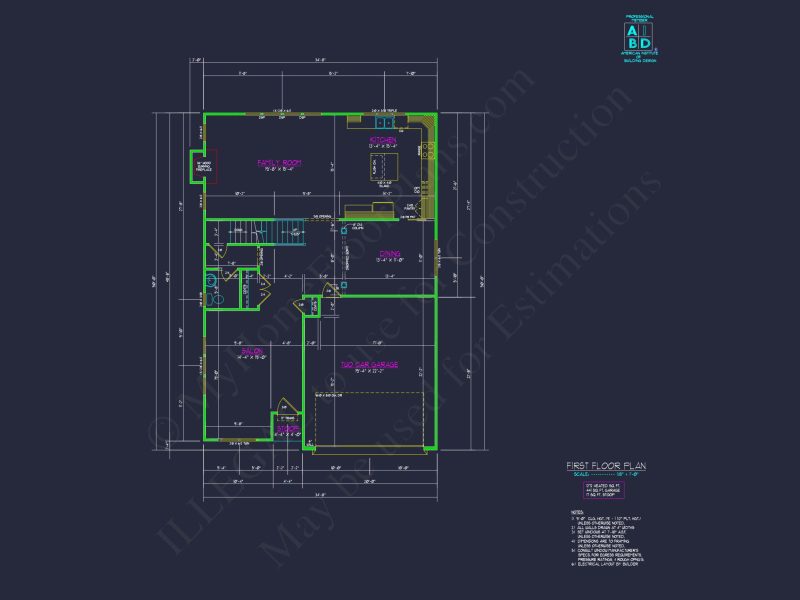 Modern house Design with 2-Story CAD Floor Plans and Details