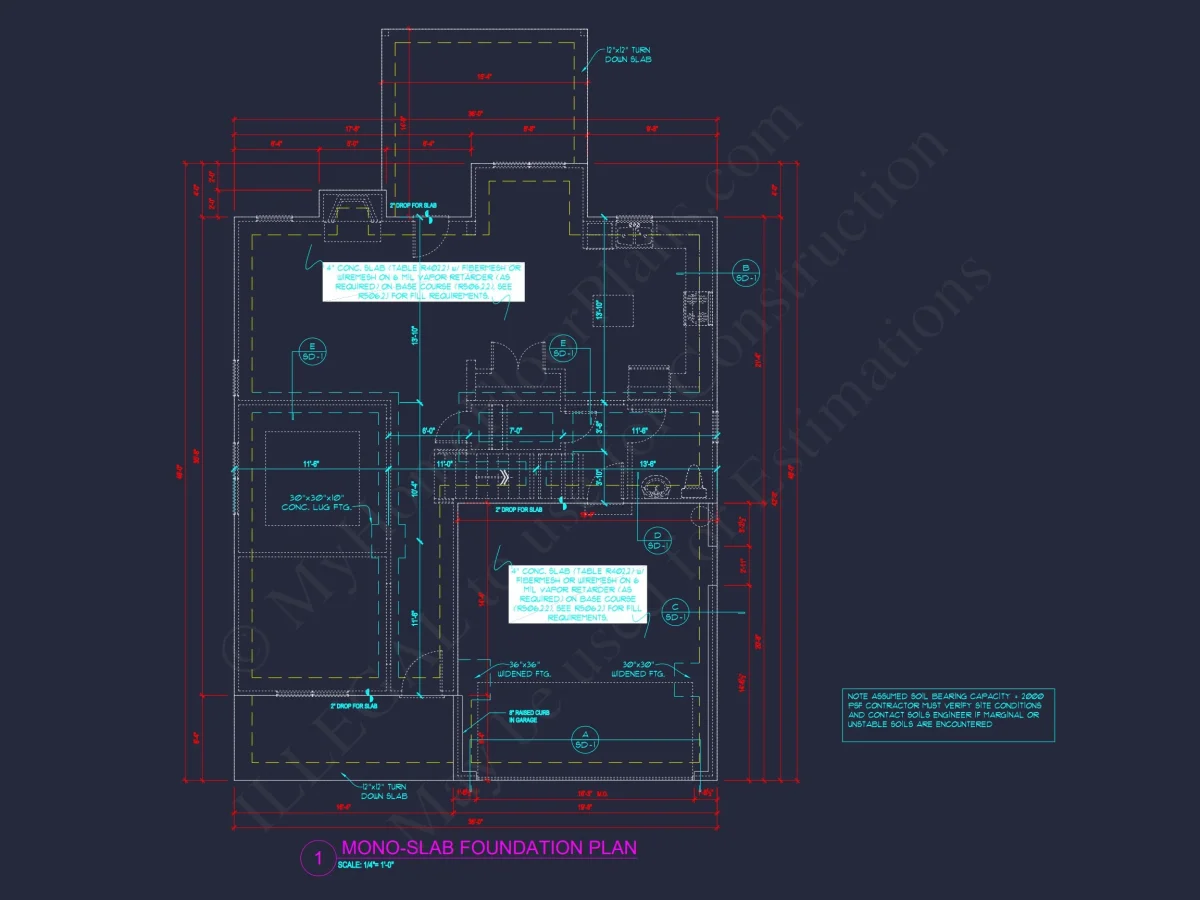Modern house Design with 4 Bed CAD Blueprint Plans