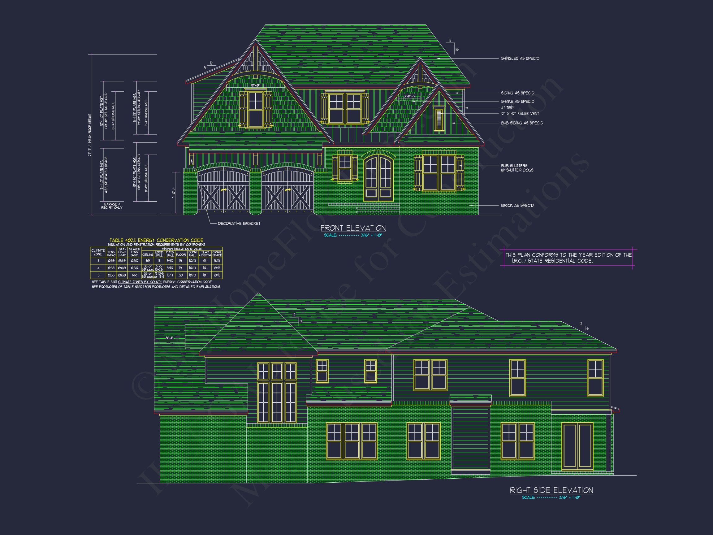 Modern Home Design with Detailed Floor Plan and CAD Blueprints