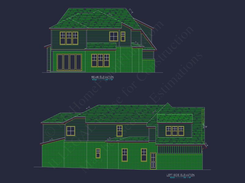 Modern house Design with Detailed Floor Plan and CAD Blueprints