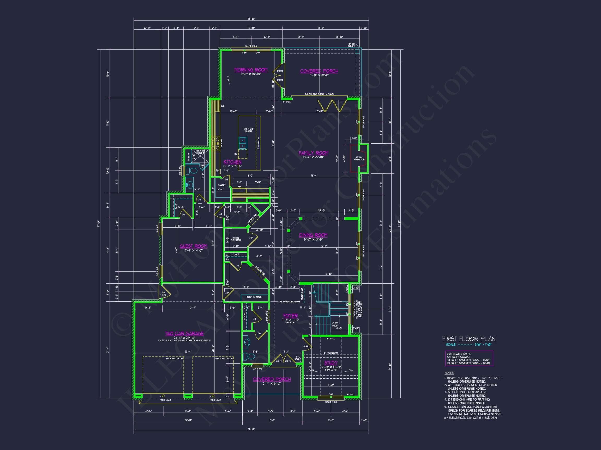 Modern Home Design with Detailed Floor Plan and CAD Blueprints