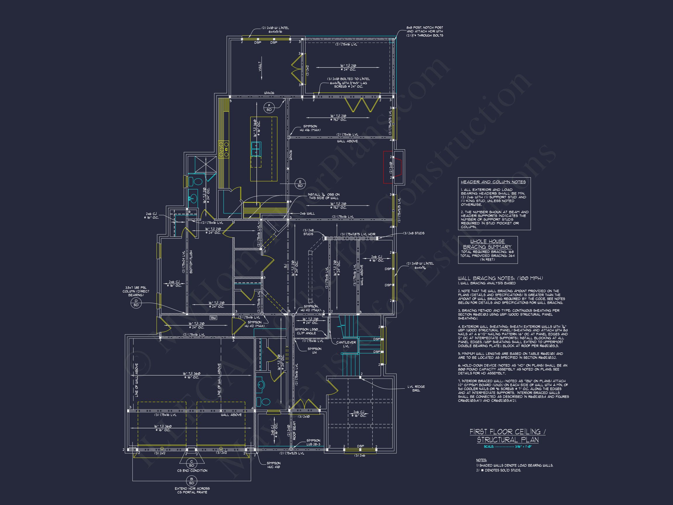 Modern Home Design with Detailed Floor Plan and CAD Blueprints