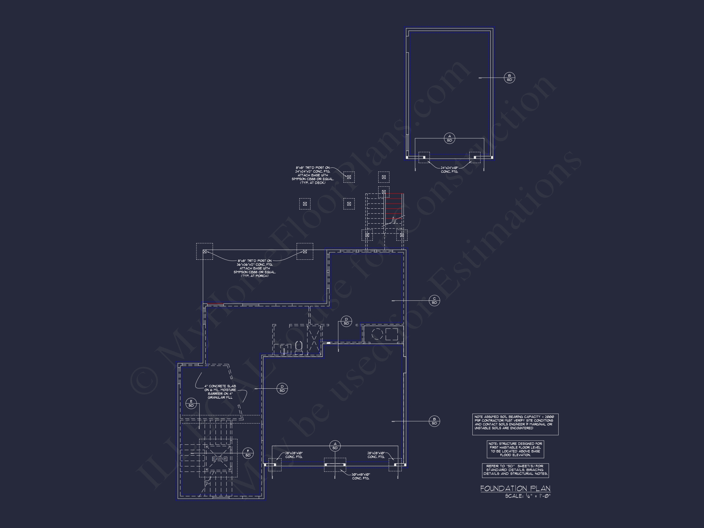 Modern Home Designs: 3-Story Floor Plan with CAD Blueprint