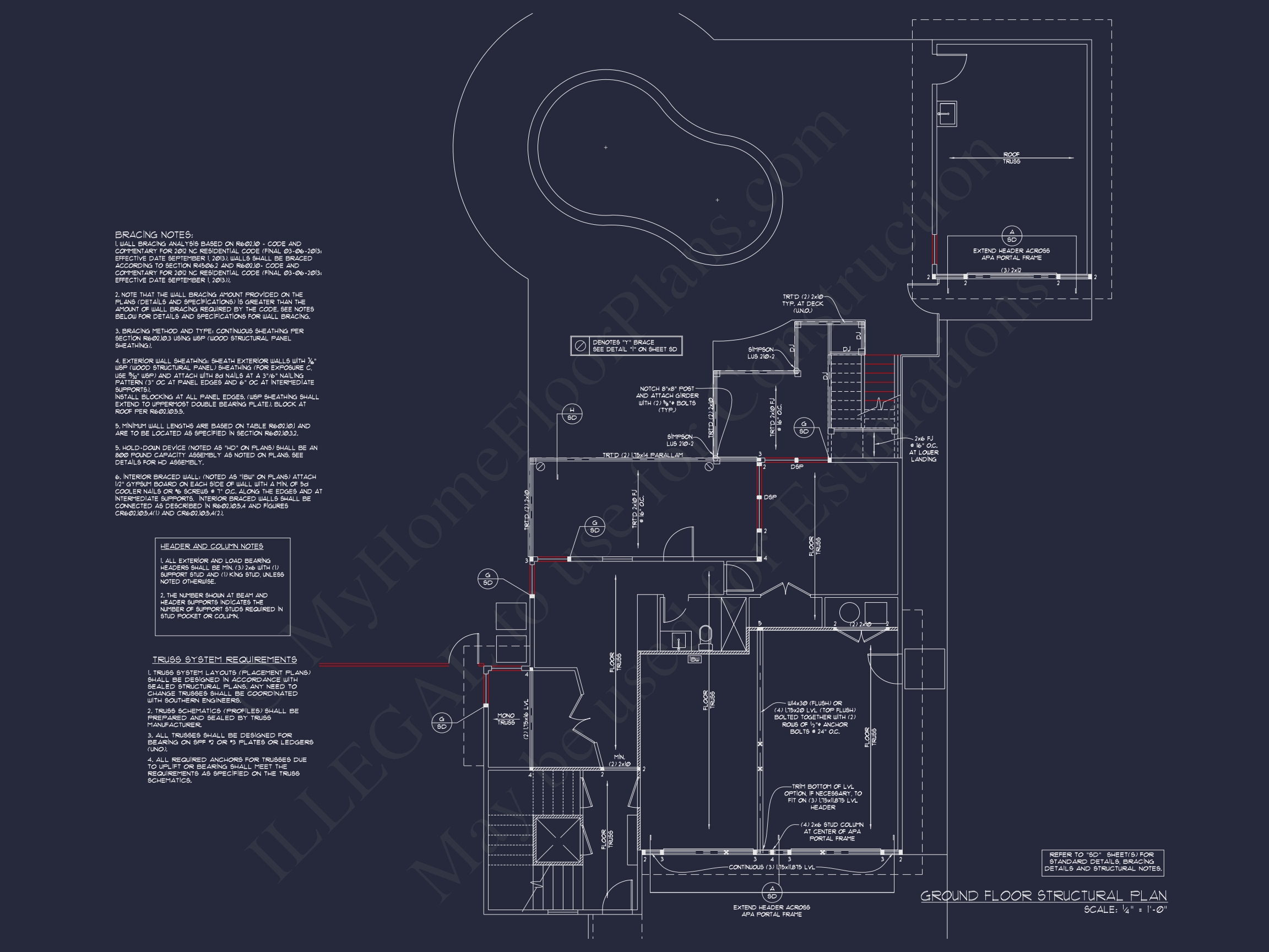 Modern Home Designs: 3-Story Floor Plan with CAD Blueprint