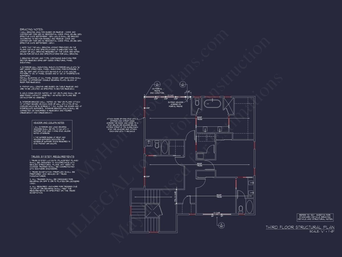 Modern house Designs: 3-Story Floor Plan with CAD Blueprint