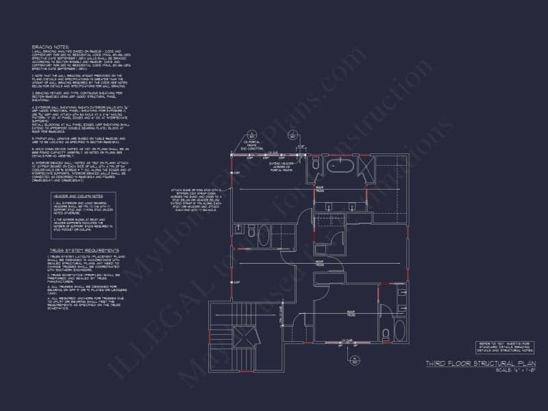 Modern house Designs: 3-Story Floor Plan with CAD Blueprint