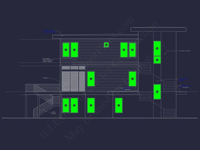 Modern house Designs: 3-Story Floor Plan with CAD Blueprint