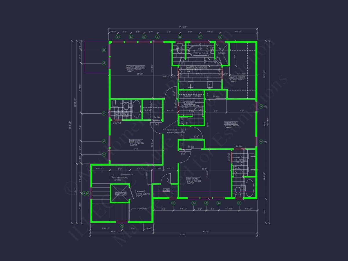 Modern house Designs: 3-Story Floor Plan with CAD Blueprint