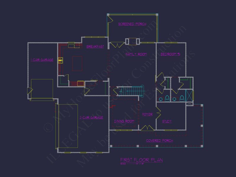 Architectural Blueprint with CAD Designs