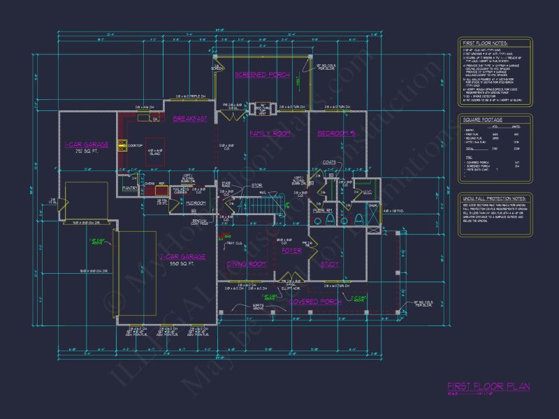 Architectural Blueprint with CAD Designs