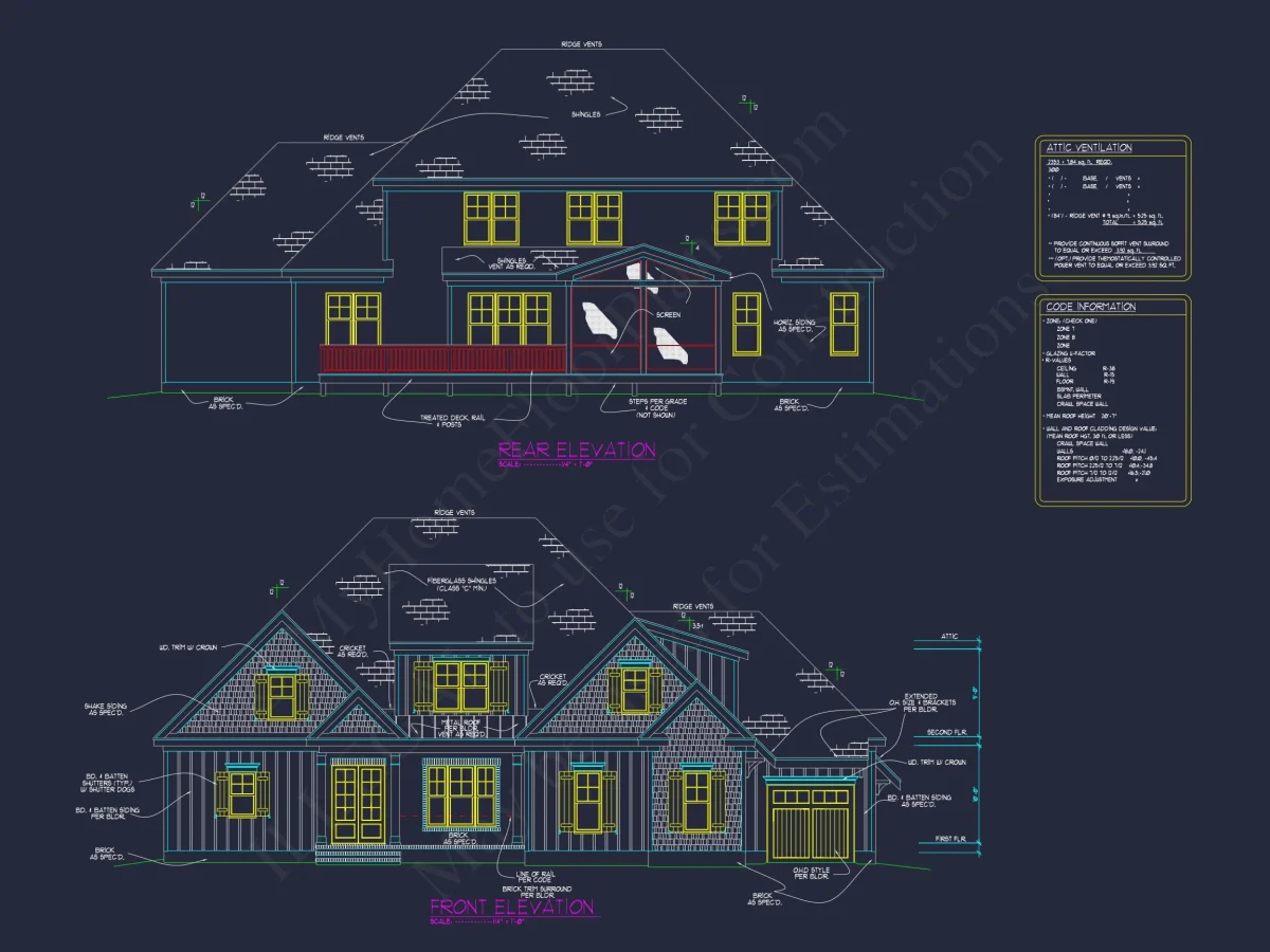 Modern house Floor Plan - Blueprint with 2-Story Design & Features