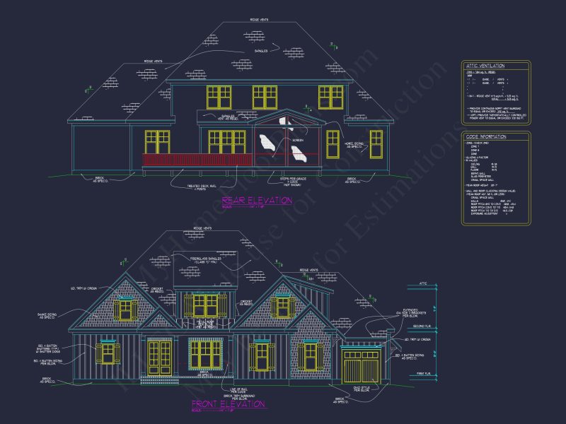 Modern house Floor Plan - Blueprint with 2-Story Design & Features
