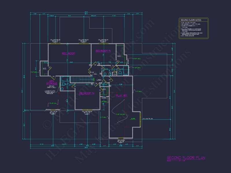 Modern house Floor Plan - Blueprint with 2-Story Design & Features