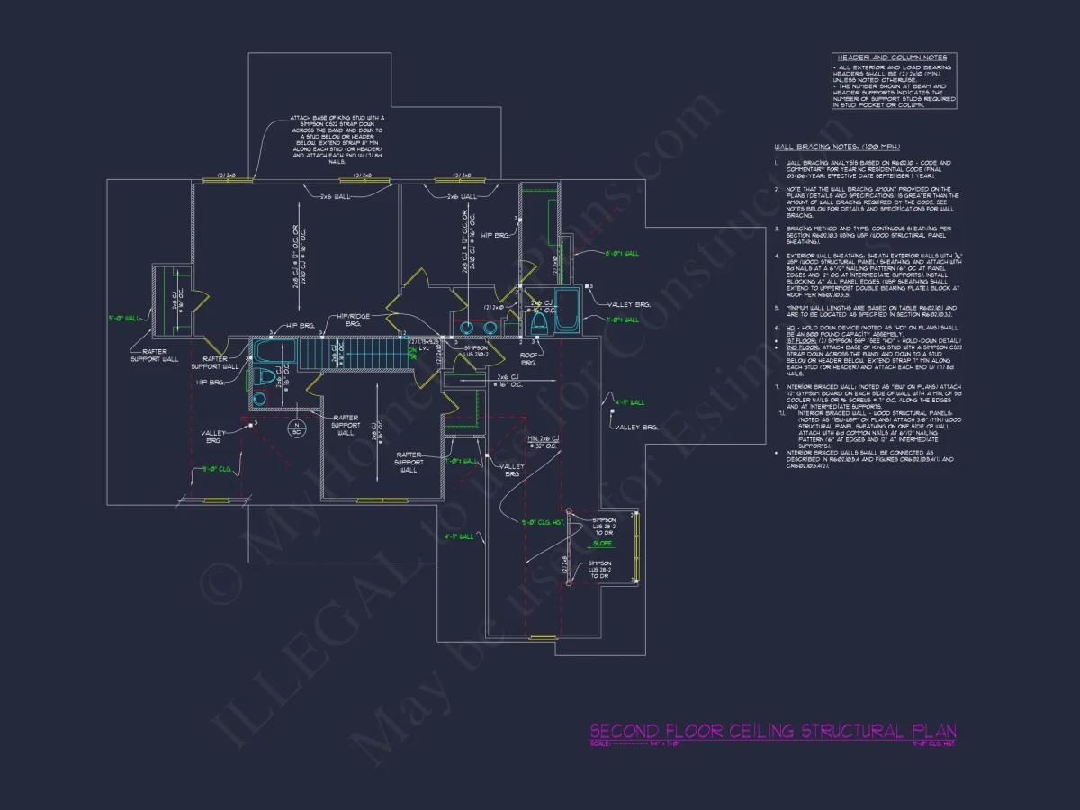 Modern house Floor Plan - Blueprint with 2-Story Design & Features