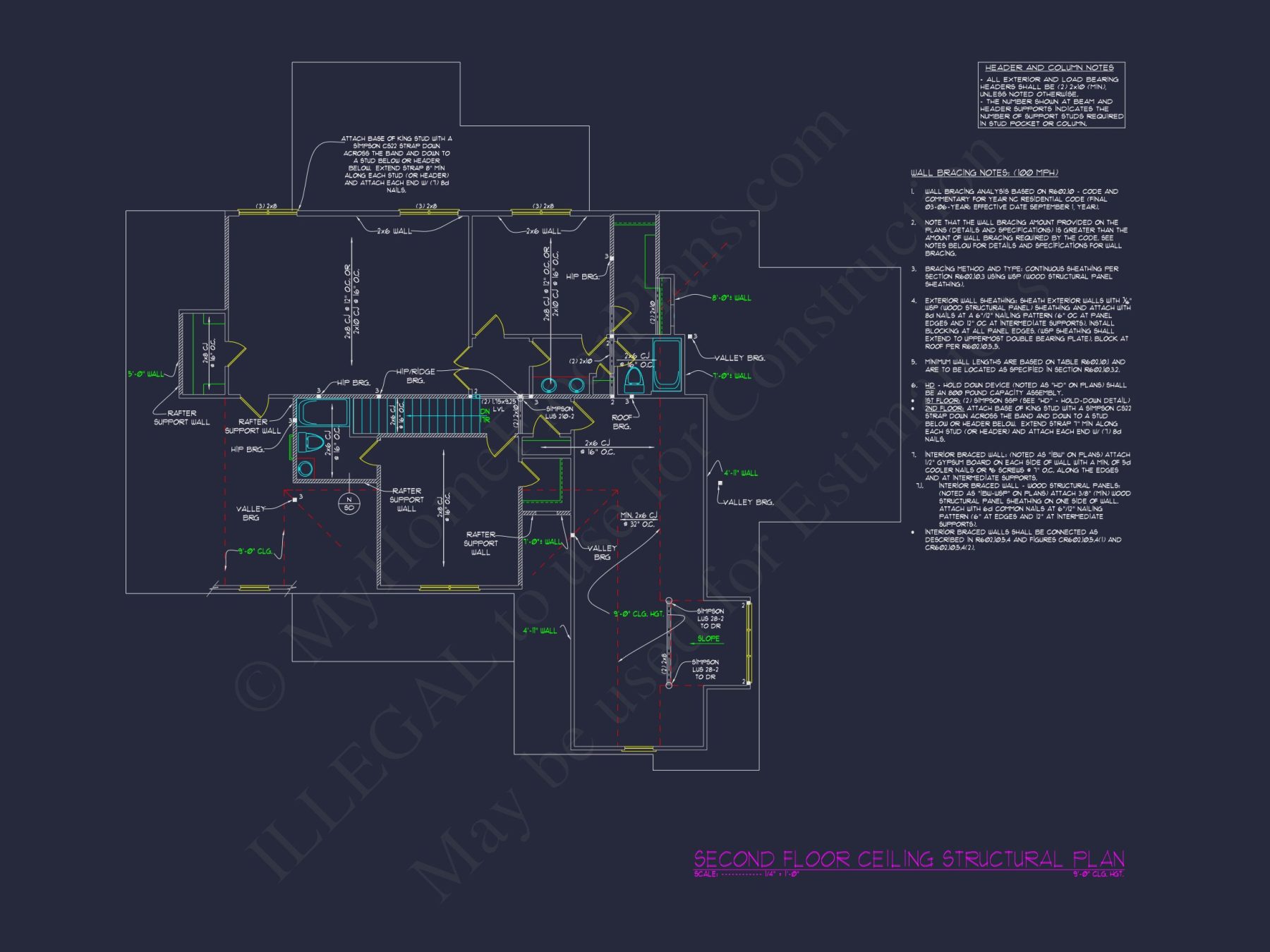 Modern house Floor Plan - Blueprint with 2-Story Design & Features