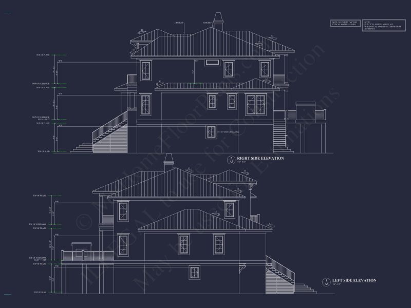 Modern house Floor Plan Blueprint with CAD Architecture