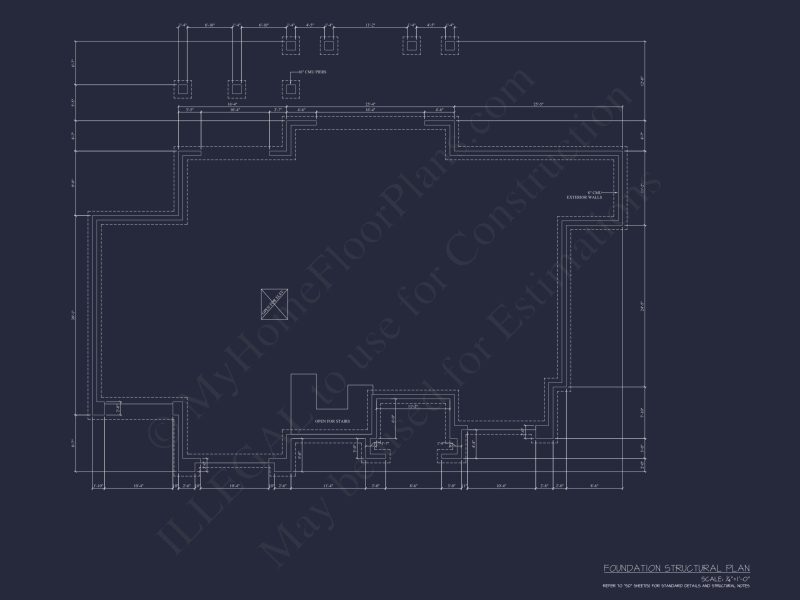 Modern house Floor Plan Blueprint with CAD Architecture