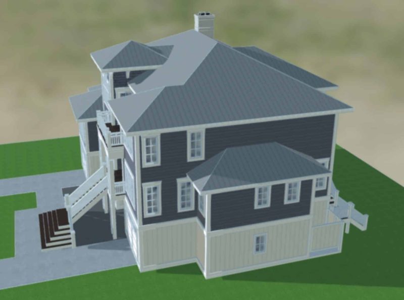 Modern house Floor Plan Blueprint with CAD Architecture