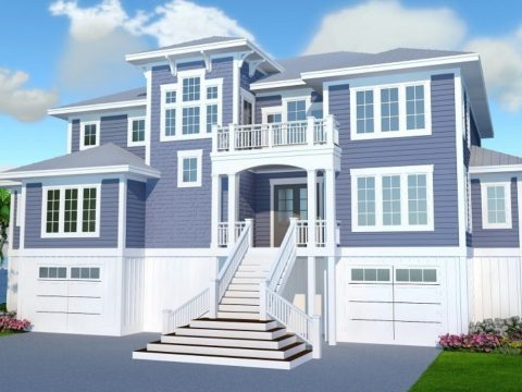 Modern house Floor Plan Blueprint with CAD Architecture