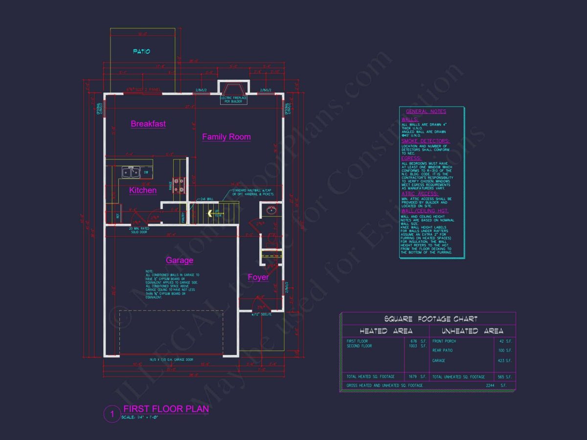 Modern house Floor Plan: CAD Architecture and Elegant Blueprint