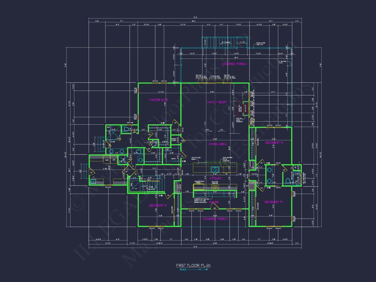 Modern house Floor Plan: Custom Blueprint with 1.5 Stories
