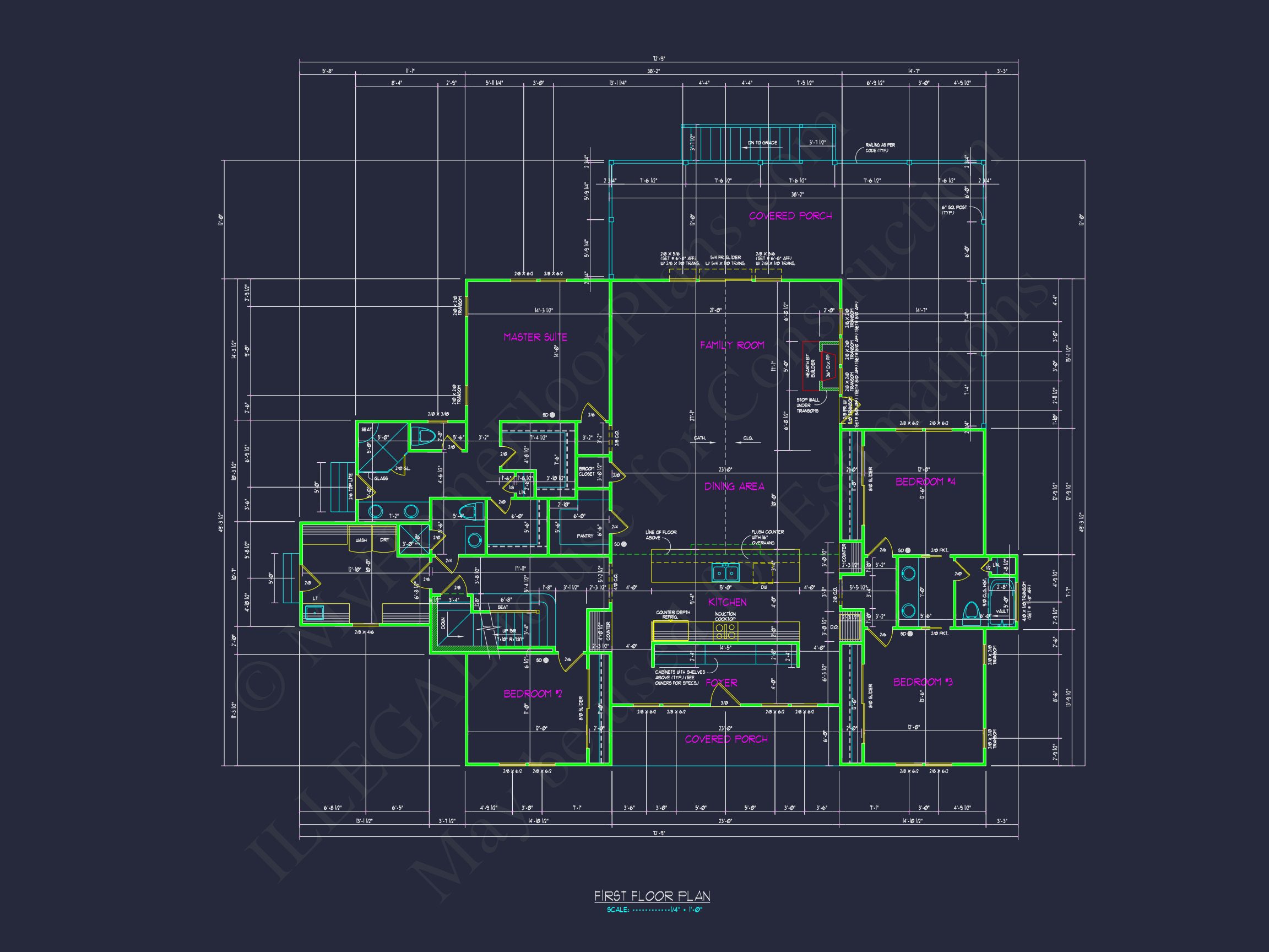 Modern house Floor Plan: Custom Blueprint with 1.5 Stories