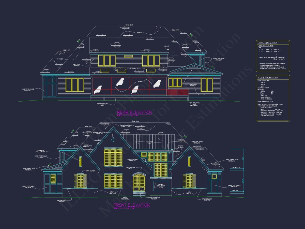 Modern house Floor Plan with 2 Floors, 5 Beds, and Open Layout