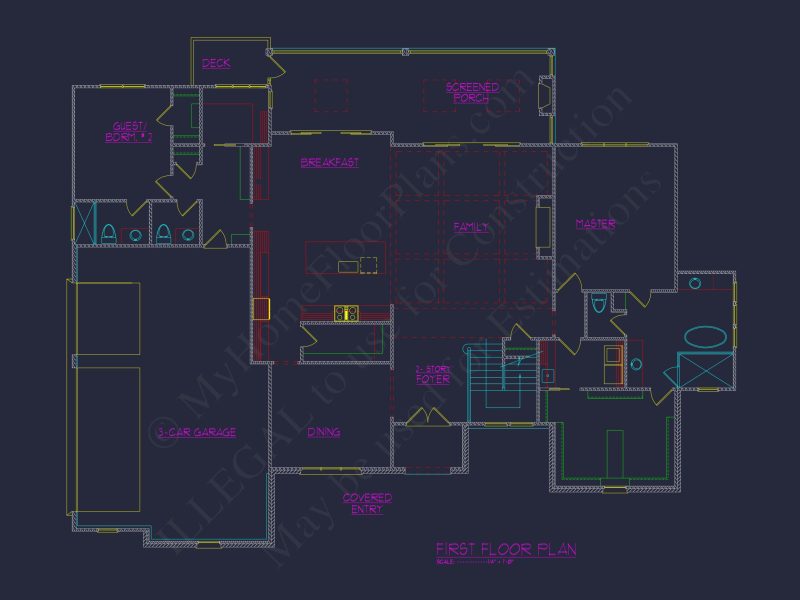 Modern house Floor Plan with 2 Floors, 5 Beds, and Open Layout