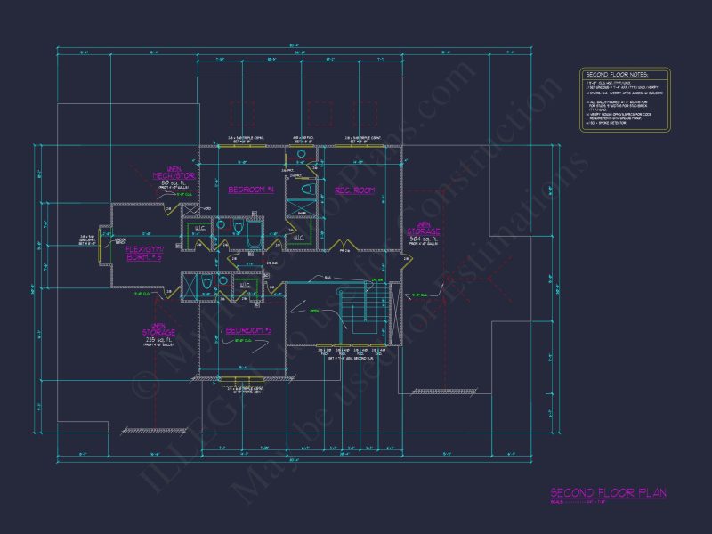 Modern house Floor Plan with 2 Floors, 5 Beds, and Open Layout