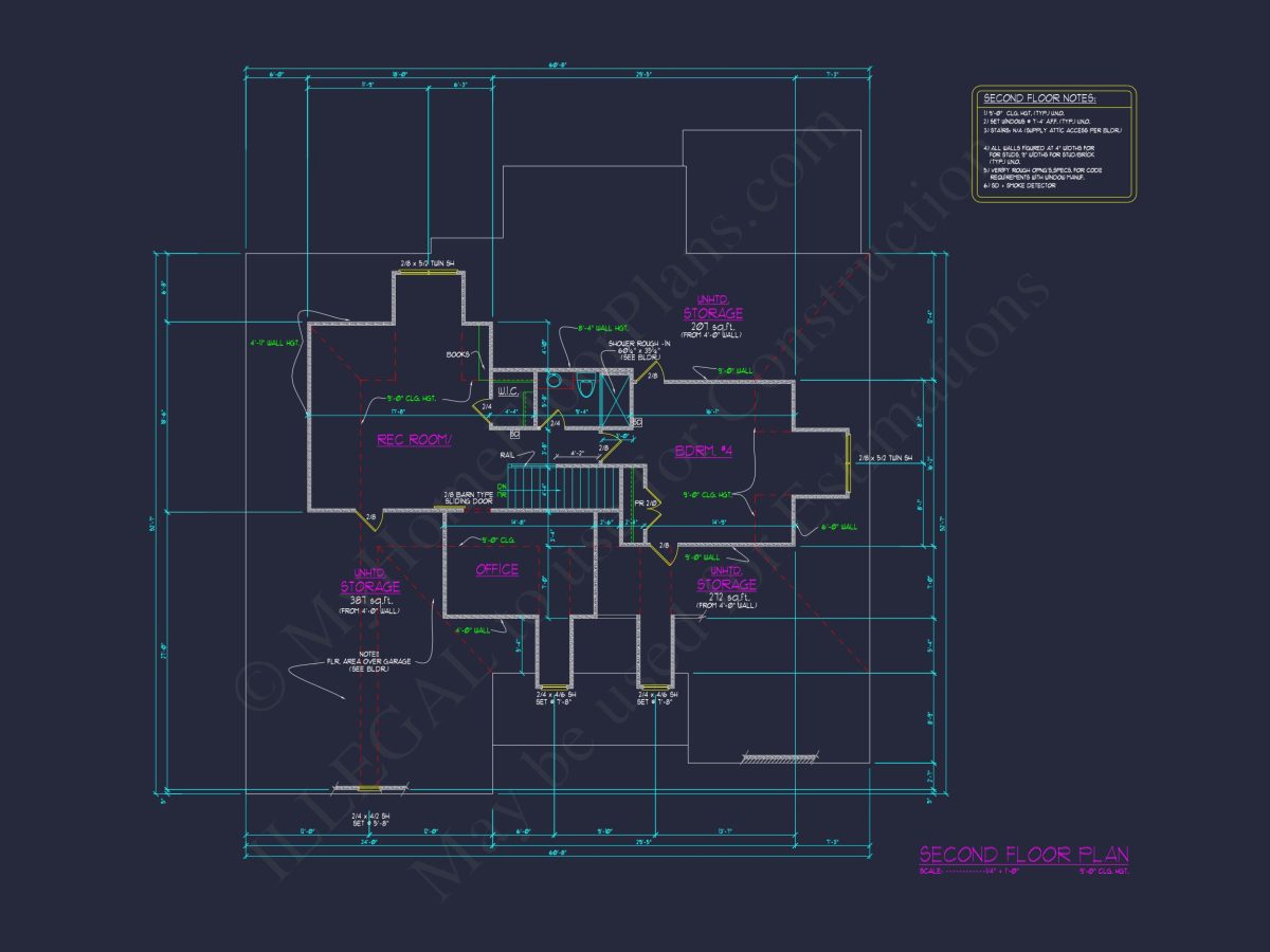 Modern house Floor Plan with 4 Bedrooms, CAD Designs & Features