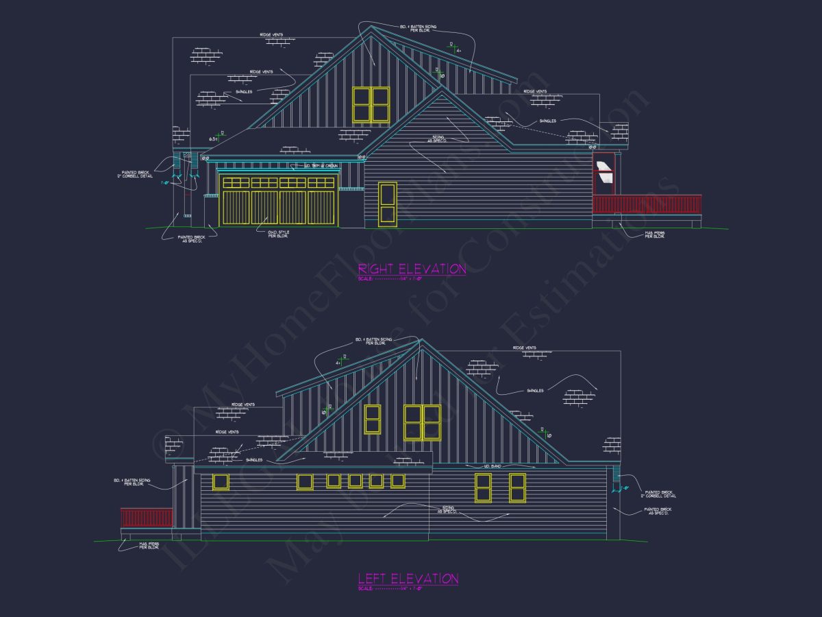 Modern house Floor Plan with 5 Bedrooms, CAD Blueprint Designs