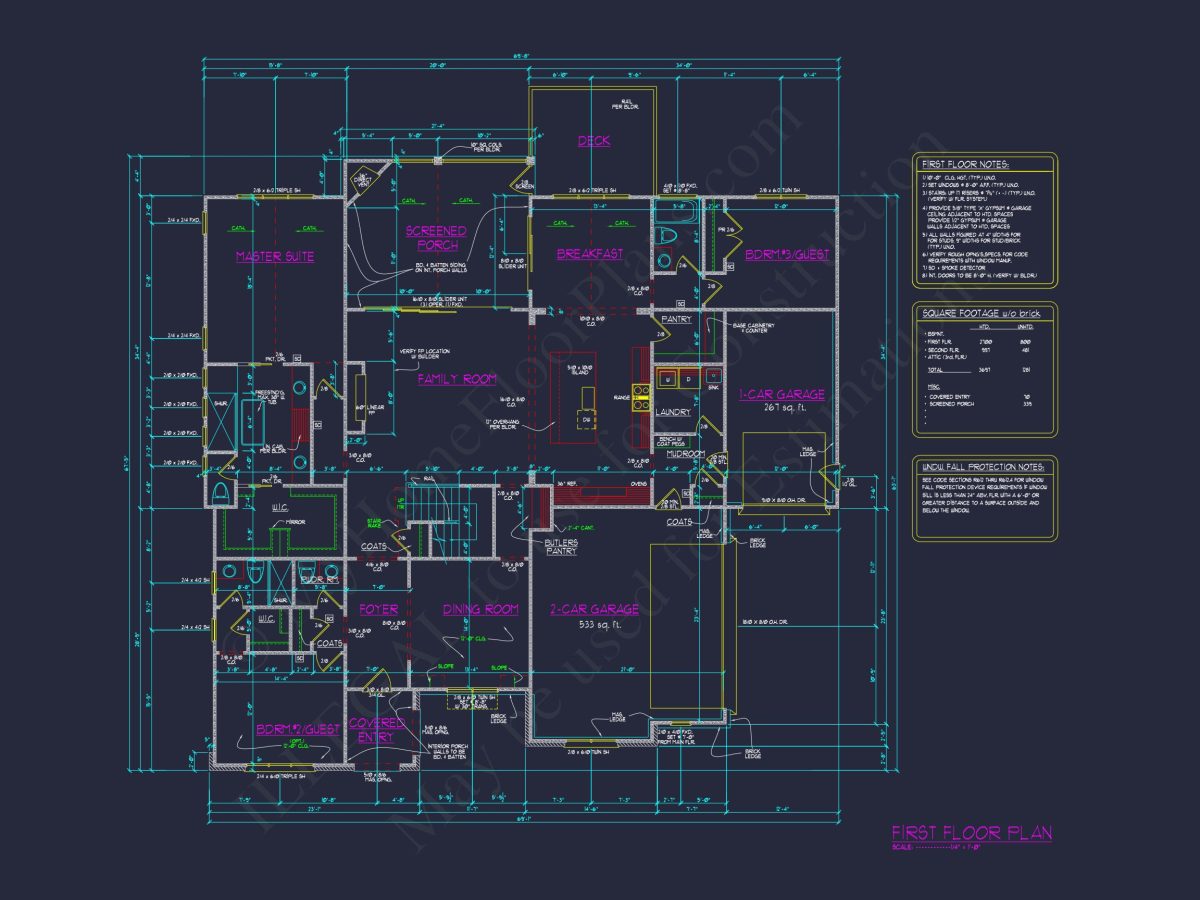 Modern house Floor Plan with 5 Bedrooms, CAD Blueprint Designs